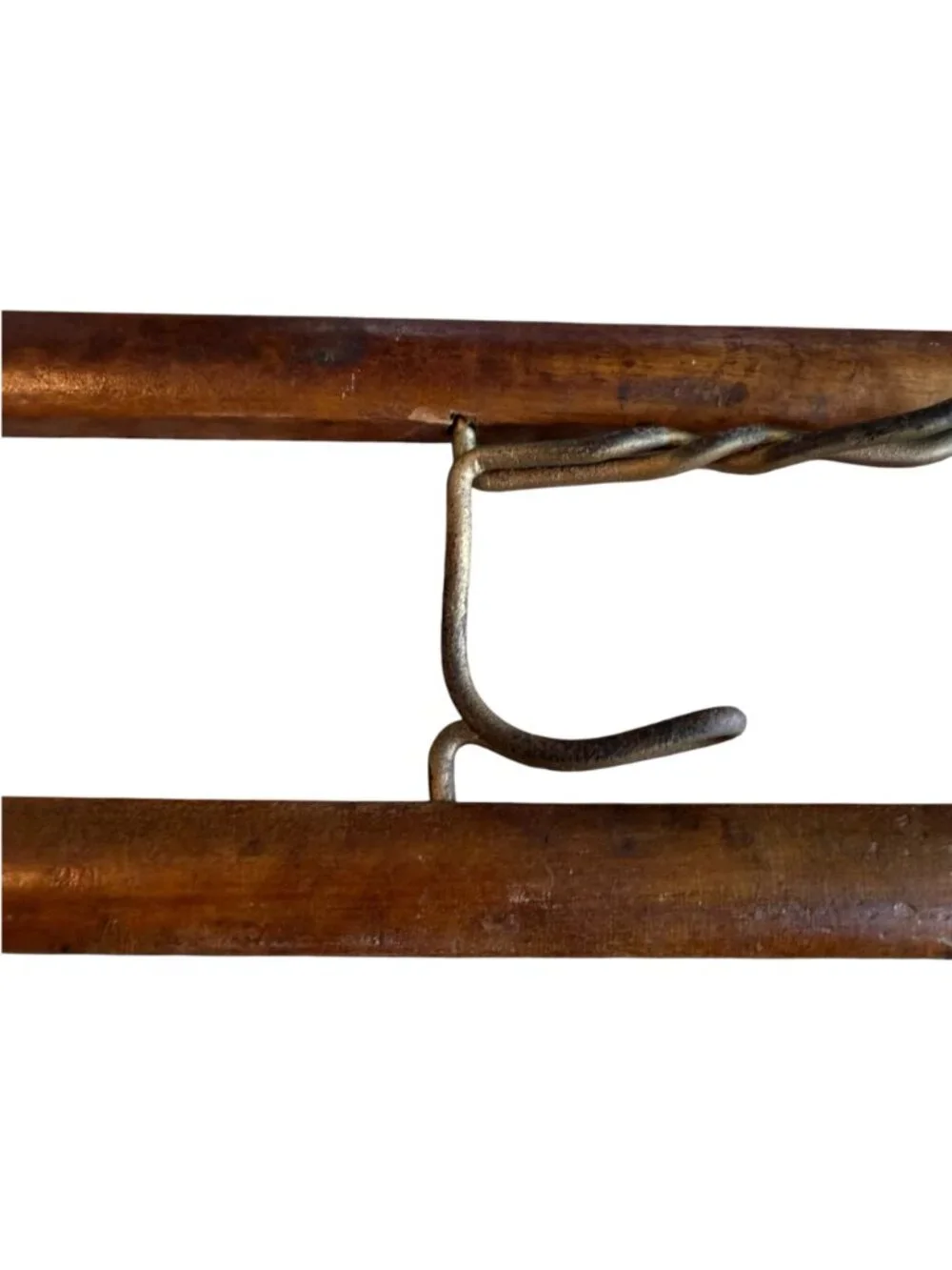 Antique French Farmhouse Wall Mounted Entryway Rail Rack Rustic Industrial